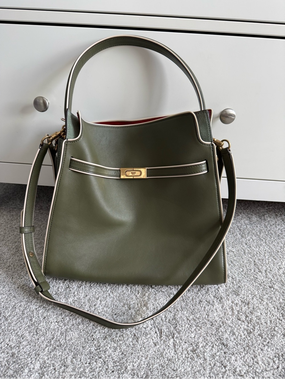 Tory Burch - Lee Radziwill - Olive Green Leather bag